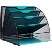 Wholesale - Black Fan Shaped Office Desk Organizers, 6 Compartments C/P 6